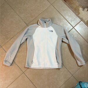 The North Face White and Gray Fleece Pullover